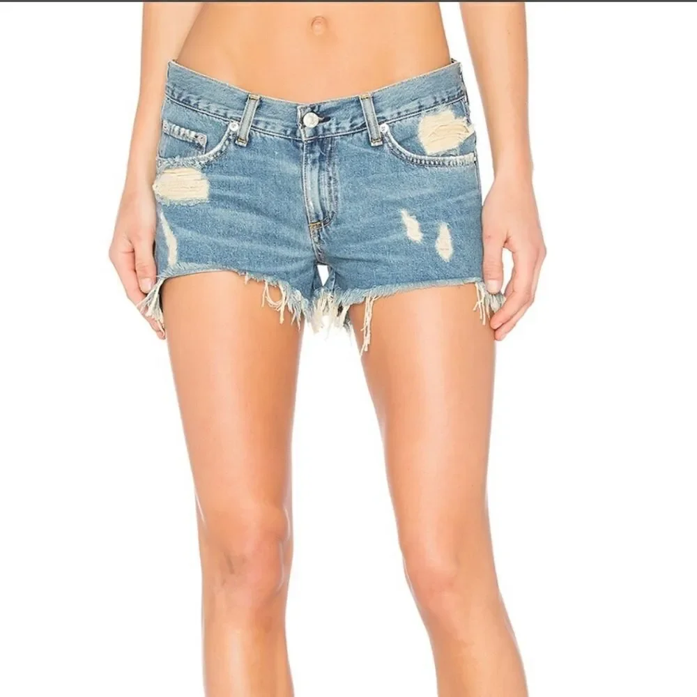 Rag & Bone Cut Off Distressed Winnie Shorts Size 24